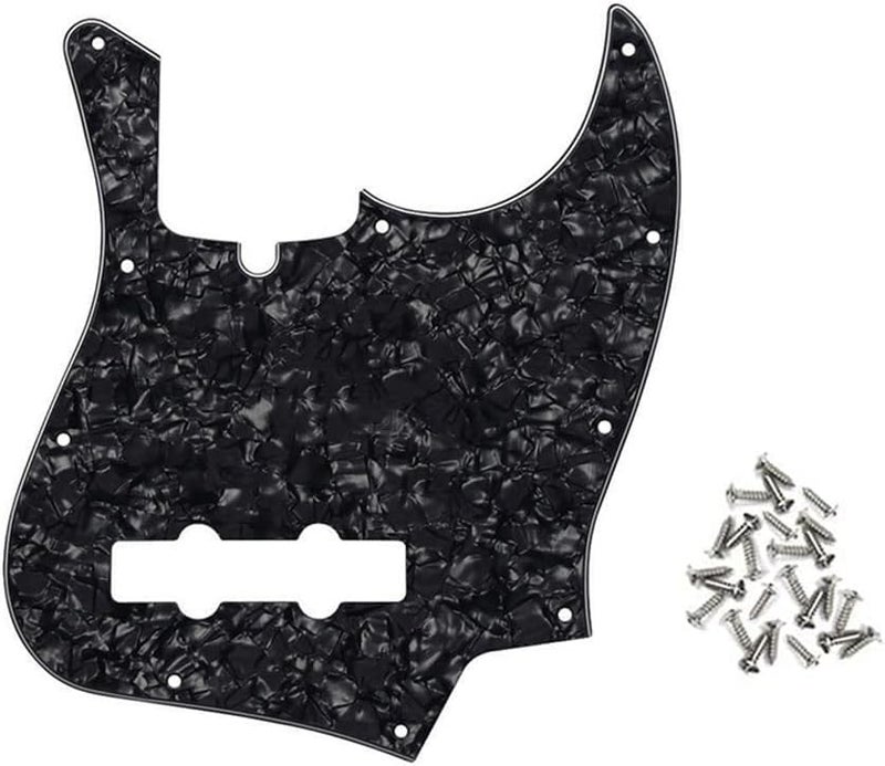 ROZILO Black Pearl Jazz Bass Pickguard 10 Hole Guitar Pickguard for 4 String Fender Jazz Bass Modern Style - Image 1